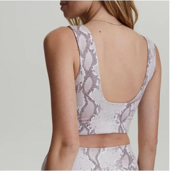 Varley Delta Sports Bra in Champagne Snake - Picture 2 of 7